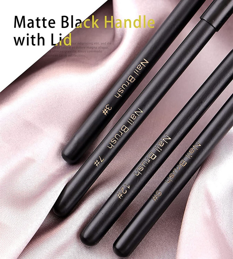 Set de 16 bucăți profesionale perii pentru arta unghiilor, perii acrilice pentru pictură 3D, cu carcasă, pixuri cu gel UV pentru desenul de linii, instrument de manichiură pentru designul unghiilor