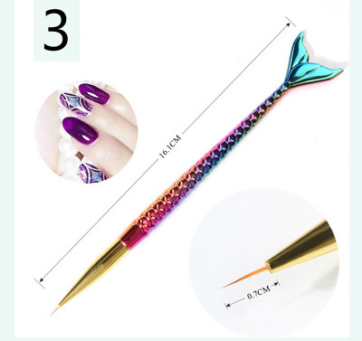 Set de perii pentru căptușeală pentru unghii cu dungi franceze acrilice Sfaturi 3D pentru manichiură Pen ultra-subțire pentru desenare perii cu gel UV Instrumente pentru pictura pete