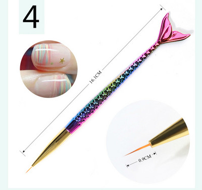 Set de perii pentru căptușeală pentru unghii cu dungi franceze acrilice Sfaturi 3D pentru manichiură Pen ultra-subțire pentru desenare perii cu gel UV Instrumente pentru pictura pete