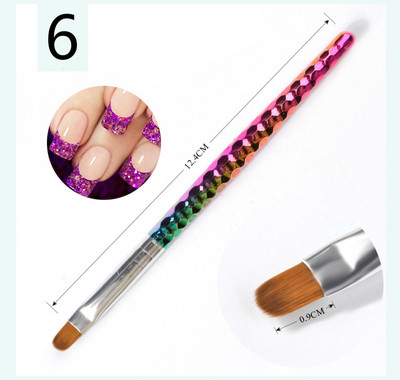 Set de perii pentru căptușeală pentru unghii cu dungi franceze acrilice Sfaturi 3D pentru manichiură Pen ultra-subțire pentru desenare perii cu gel UV Instrumente pentru pictura pete