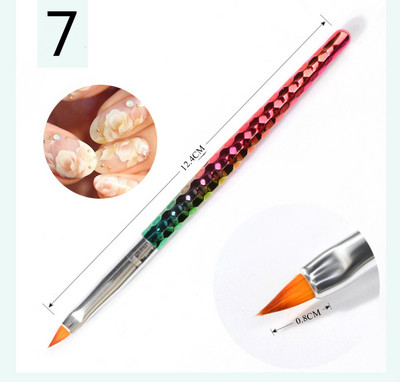 Set de perii pentru căptușeală pentru unghii cu dungi franceze acrilice Sfaturi 3D pentru manichiură Pen ultra-subțire pentru desenare perii cu gel UV Instrumente pentru pictura pete