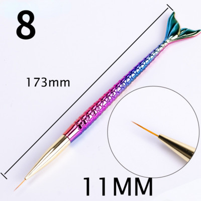 Set de perii pentru căptușeală pentru unghii cu dungi franceze acrilice Sfaturi 3D pentru manichiură Pen ultra-subțire pentru desenare perii cu gel UV Instrumente pentru pictura pete