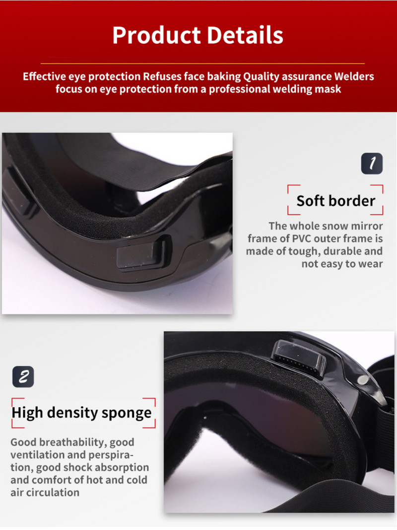 Ochelari de soare pentru scuter antivânt Ochelari de călărie pentru motocicletă Ochelari căptușiți rezistenți la vânt, confortabili, rezistenți la praf