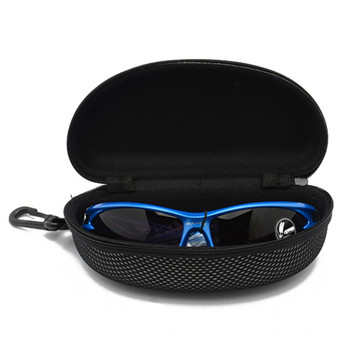 Φορητό κουτί γυαλιών Μαύρη σκληρή θήκη Μεγάλη προστατευτική θήκη Unisex ρετρό τσάντα γυαλιών φερμουάρ Θήκη γυαλιών ηλίου Κουτί γυαλιών σκι