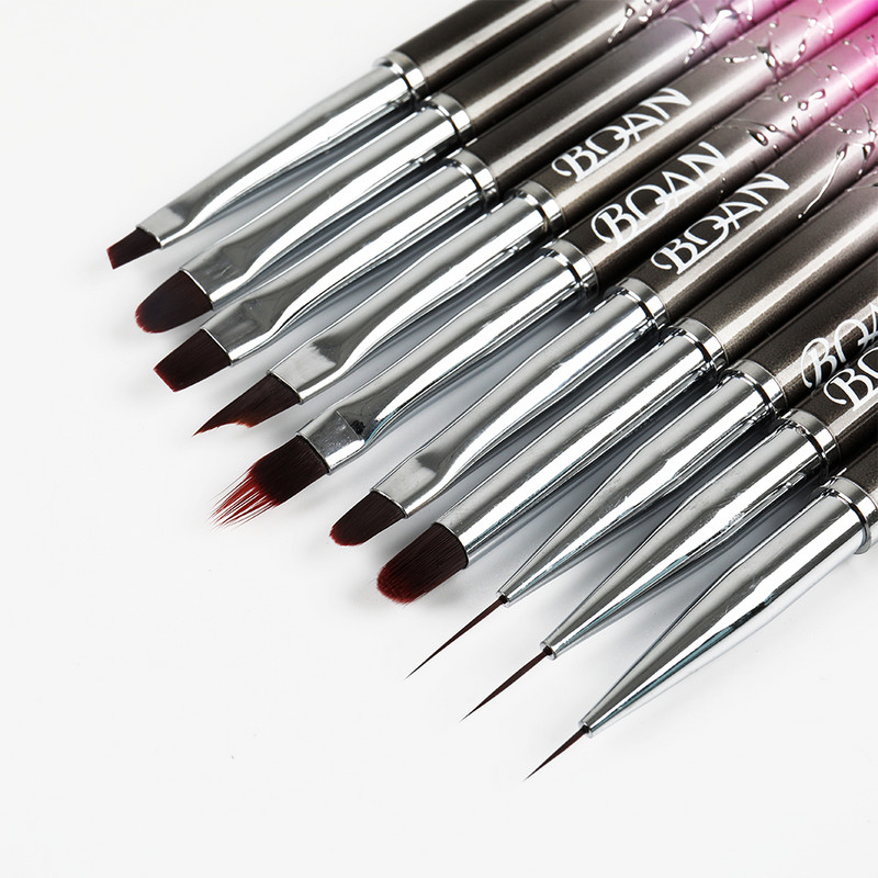 BQAN Perie de unghii cu gradient acrilic UV Gel extensie Pen Oja Pictura Perie de desen Liner Perie de unghii Perie de gel pentru manichiura