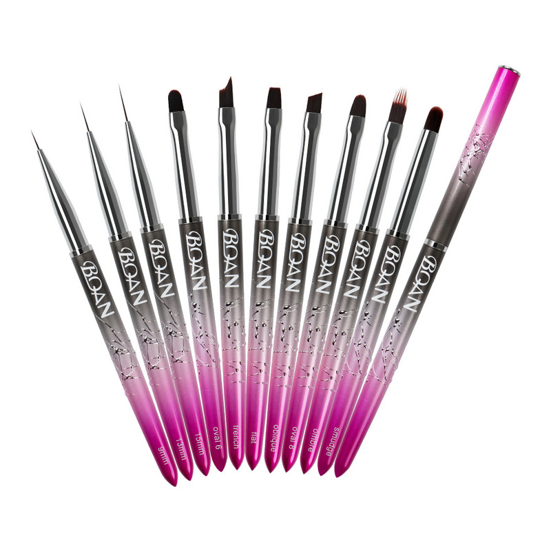 BQAN Perie de unghii cu gradient acrilic UV Gel extensie Pen Oja Pictura Perie de desen Liner Perie de unghii Perie de gel pentru manichiura