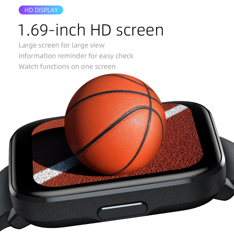 Ceas inteligent Mibro C2 Bărbați 1,69 inch 20 moduri sport Oxigen din sânge Monitorizare ritm cardiac Rezistent la apă Ceas inteligent pentru femei Versiune globală