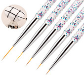 Perie pentru unghii Set de perii cu gel pentru manichiură Nail Art Liner pentru desen Pen acrilic UV Gel pentru extensie Pen Oja pentru pictură Perie pentru desen