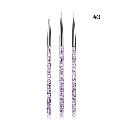 Perie pentru unghii Set de perii cu gel pentru manichiură Nail Art Liner pentru desen Pen acrilic UV Gel pentru extensie Pen Oja pentru pictură Perie pentru desen