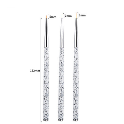 Perie pentru unghii Set de perii cu gel pentru manichiură Nail Art Liner pentru desen Pen acrilic UV Gel pentru extensie Pen Oja pentru pictură Perie pentru desen