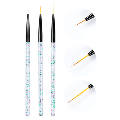 Perie pentru unghii Set de perii cu gel pentru manichiură Nail Art Liner pentru desen Pen acrilic UV Gel pentru extensie Pen Oja pentru pictură Perie pentru desen