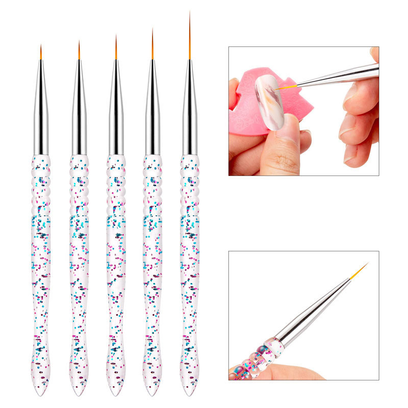 Perie pentru unghii Set de perii cu gel pentru manichiură Nail Art Liner pentru desen Pen acrilic UV Gel pentru extensie Pen Oja pentru pictură Perie pentru desen