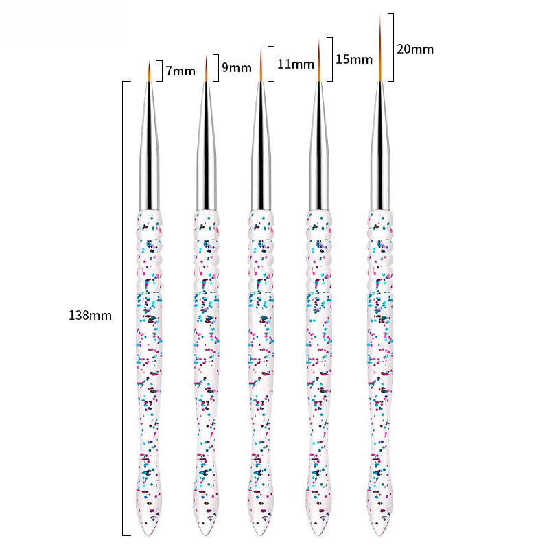 Perie pentru unghii Set de perii cu gel pentru manichiură Nail Art Liner pentru desen Pen acrilic UV Gel pentru extensie Pen Oja pentru pictură Perie pentru desen
