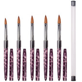 1kom akrilne četkice za nokte Najlon Kolinsky Hair leopard Rhinestone Drška Gel za izgradnju Četkica za manikuru Carving Dotting Drawing Tools