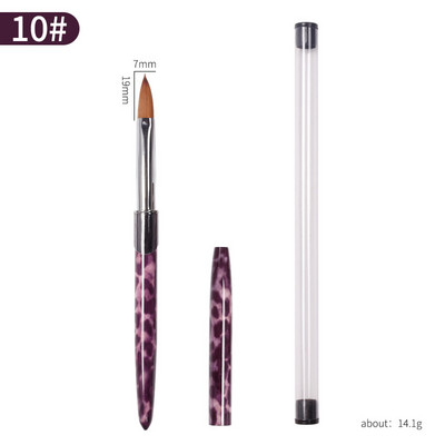 1kom akrilne četkice za nokte Najlon Kolinsky Hair leopard Rhinestone Drška Gel za izgradnju Četkica za manikuru Carving Dotting Drawing Tools