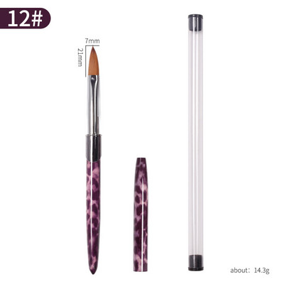 1kom akrilne četkice za nokte Najlon Kolinsky Hair leopard Rhinestone Drška Gel za izgradnju Četkica za manikuru Carving Dotting Drawing Tools
