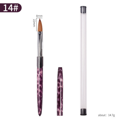 1kom akrilne četkice za nokte Najlon Kolinsky Hair leopard Rhinestone Drška Gel za izgradnju Četkica za manikuru Carving Dotting Drawing Tools