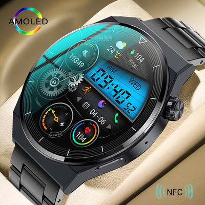 2023 Нов мъжки смарт часовник с AMOLED екран Bluetooth часовник за повикване IP67 Водоустойчив спортен фитнес часовник за Android IOS Смарт часовник мъжки