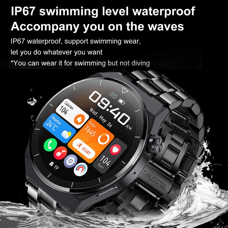 2023 Νέο AMOLED Screen Men Smart Watch Bluetooth Call Watch IP67 Αδιάβροχο αθλητικό ρολόι γυμναστικής για Android IOS Smart Watch Men