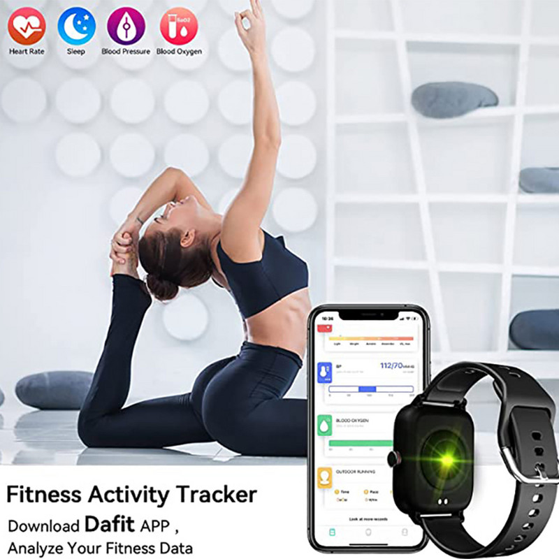 Ceas inteligent pentru femei bărbați Bluetooth Răspuns apel vocal IP67 Ecran tactil complet rezistent la apă Sport Fitness Smartwatch pentru Android IOS