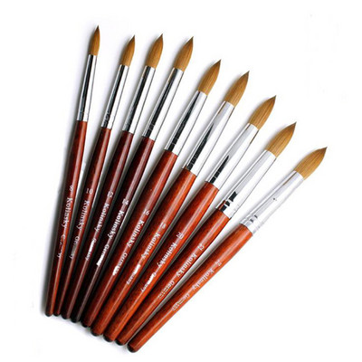 12 stílus Pure Kolinsky Sable akril körömkefe UV gél faragás folyékony púder kristálytoll DIY Nails Art manikűr eszköz