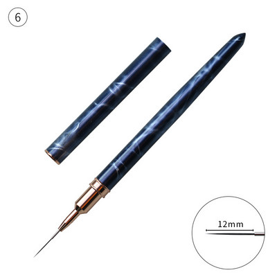 Metal Liner Perie pentru unghii Perie cu gel pentru manichiură Acrilic UV Gel Pen pentru extensie Pen unghii Pen pentru pictură Perie pentru desen Perie pentru unghii
