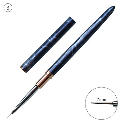 Metal Liner Perie pentru unghii Perie cu gel pentru manichiură Acrilic UV Gel Pen pentru extensie Pen unghii Pen pentru pictură Perie pentru desen Perie pentru unghii