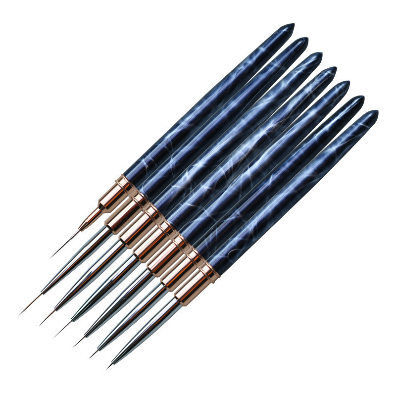 Metal Liner Perie pentru unghii Perie cu gel pentru manichiură Acrilic UV Gel Pen pentru extensie Pen unghii Pen pentru pictură Perie pentru desen Perie pentru unghii