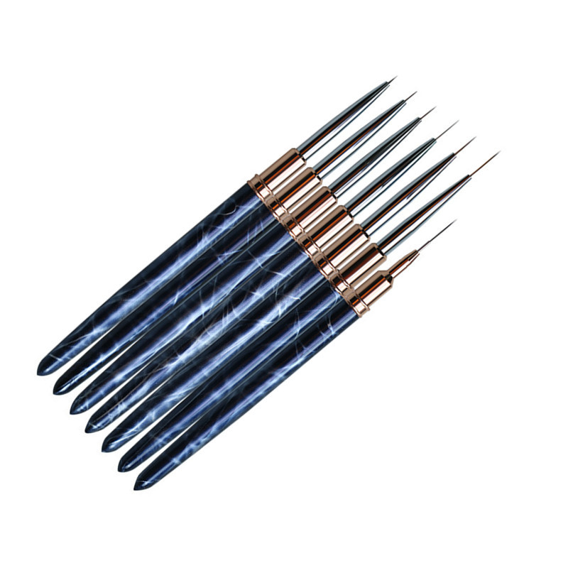 Metal Liner Perie pentru unghii Perie cu gel pentru manichiură Acrilic UV Gel Pen pentru extensie Pen unghii Pen pentru pictură Perie pentru desen Perie pentru unghii