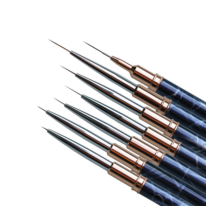 Metal Liner Perie pentru unghii Perie cu gel pentru manichiură Acrilic UV Gel Pen pentru extensie Pen unghii Pen pentru pictură Perie pentru desen Perie pentru unghii
