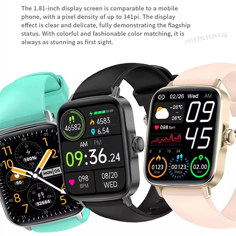 ZW26 pametni sat 1,81 inča Muški Bluetooth poziv Reprodukcija glazbe Temperatura Krvni tlak Praćenje zdravlja AI Glasovni asistent