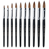 10Sizes Pure Kolinsky Sable hajkefék körömfestő ecset UV gél faragó toll DIY körömrajzoló folyékony fekete nyél