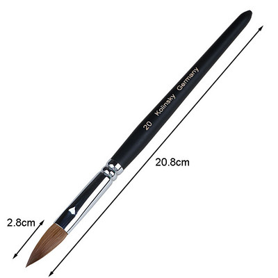 10Sizes Pure Kolinsky Sable hajkefék körömfestő ecset UV gél faragó toll DIY körömrajzoló folyékony fekete nyél