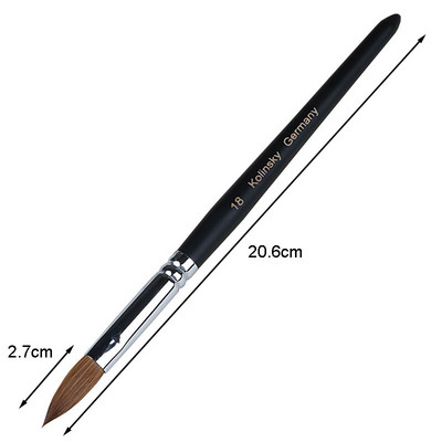 10Sizes Pure Kolinsky Sable hajkefék körömfestő ecset UV gél faragó toll DIY körömrajzoló folyékony fekete nyél