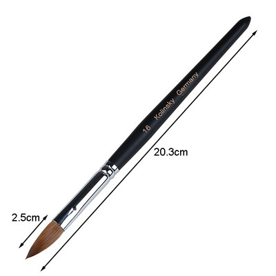 10Sizes Pure Kolinsky Sable hajkefék körömfestő ecset UV gél faragó toll DIY körömrajzoló folyékony fekete nyél