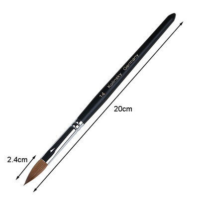 10Sizes Pure Kolinsky Sable hajkefék körömfestő ecset UV gél faragó toll DIY körömrajzoló folyékony fekete nyél