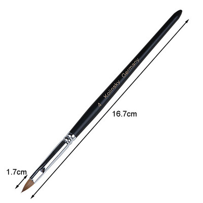 10Sizes Pure Kolinsky Sable hajkefék körömfestő ecset UV gél faragó toll DIY körömrajzoló folyékony fekete nyél
