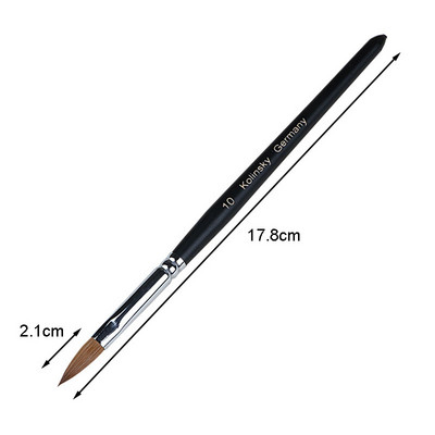 10Sizes Pure Kolinsky Sable hajkefék körömfestő ecset UV gél faragó toll DIY körömrajzoló folyékony fekete nyél