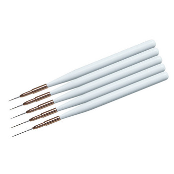 Nail Art Liner Brush Бяла дървена дръжка UV Gel Line Stripes Painting Drawing Pen Четка за маникюр Направи си сам