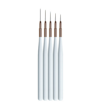 Πινέλο Nail Art Liner Brush Λευκή ξύλινη λαβή UV Gel Line Stripes Painting στυλό σχεδίασης DIY πινέλο μανικιούρ