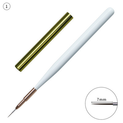 Pensula Nail Art Liner Mâner din lemn alb Gel UV Stripes Pictură Desen Pen DIY Manichiură Perie