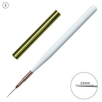 Pensula Nail Art Liner Mâner din lemn alb Gel UV Stripes Pictură Desen Pen DIY Manichiură Perie