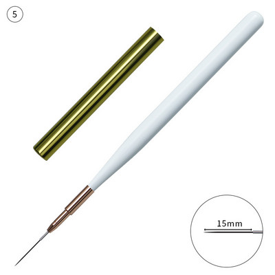 Pensula Nail Art Liner Mâner din lemn alb Gel UV Stripes Pictură Desen Pen DIY Manichiură Perie