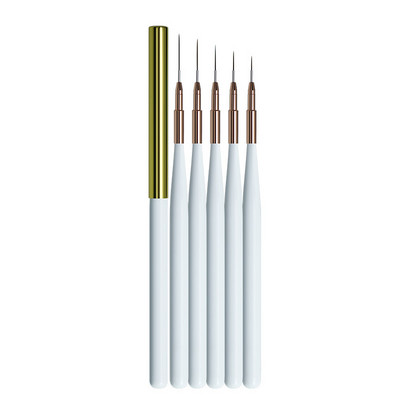 Pensula Nail Art Liner Mâner din lemn alb Gel UV Stripes Pictură Desen Pen DIY Manichiură Perie
