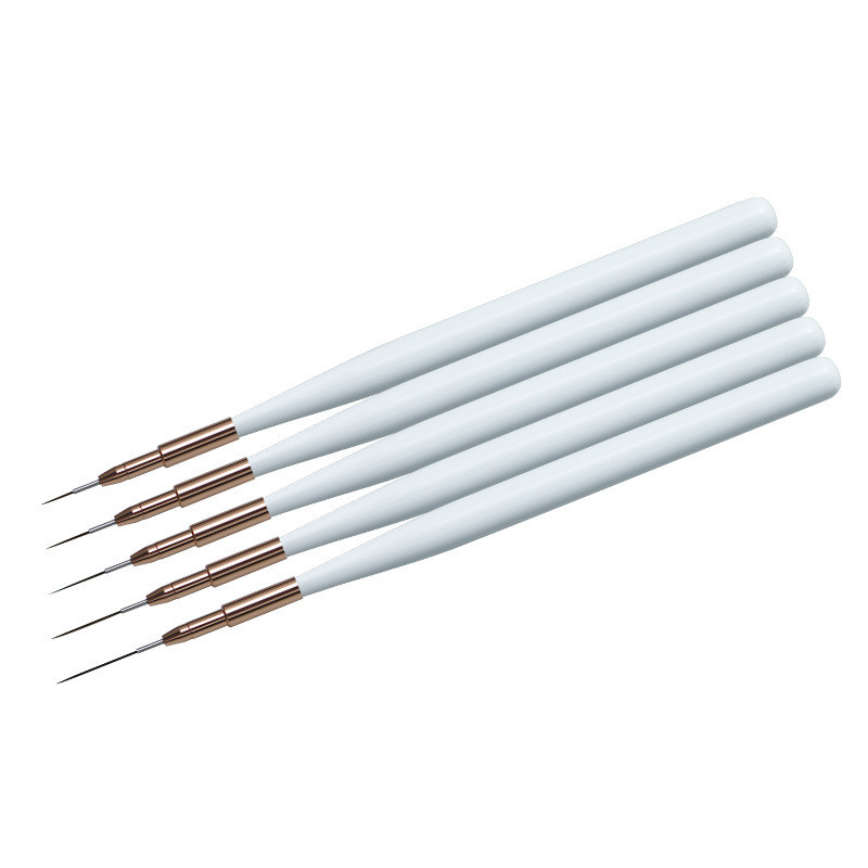 Pensula Nail Art Liner Mâner din lemn alb Gel UV Stripes Pictură Desen Pen DIY Manichiură Perie