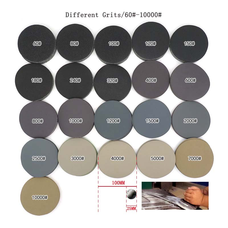 30 KOM 4 inča 100 mm vodootporni brusni papir, kuka i omča, brusni diskovi od silicij karbida 60 do 10 000 granulacija za poliranje i brušenje