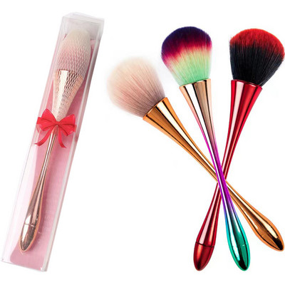 Nail Art Dust Brush Rose Gold Powder Dust Clean Make up Brushes Gel Nails Accessories Tools