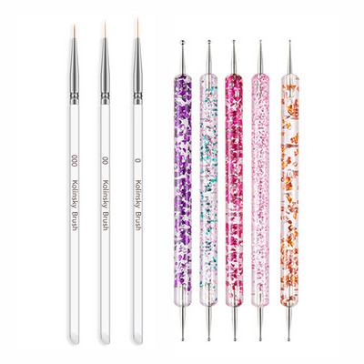 Set kistova za slikanje UV gelom Olovka za ukrašavanje noktiju za vrhove noktiju Dizajn manikura Set četkica za crtanje crtanja za nokte