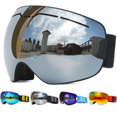 UV400 Cadru mare Straturi duble Ochelari de schi anti-aburire Lentile Mască de schi Ochelari Schi Zăpadă Snowboard Ochelari Ochelari cu oglindă pentru bărbați