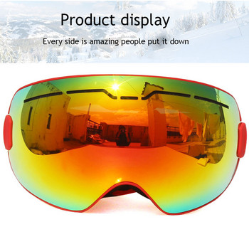 UV400 голяма рамка двойни слоеве противозамъгляващи ски очила леща ски маска очила ски сняг сноуборд очила огледало очила за мъже
